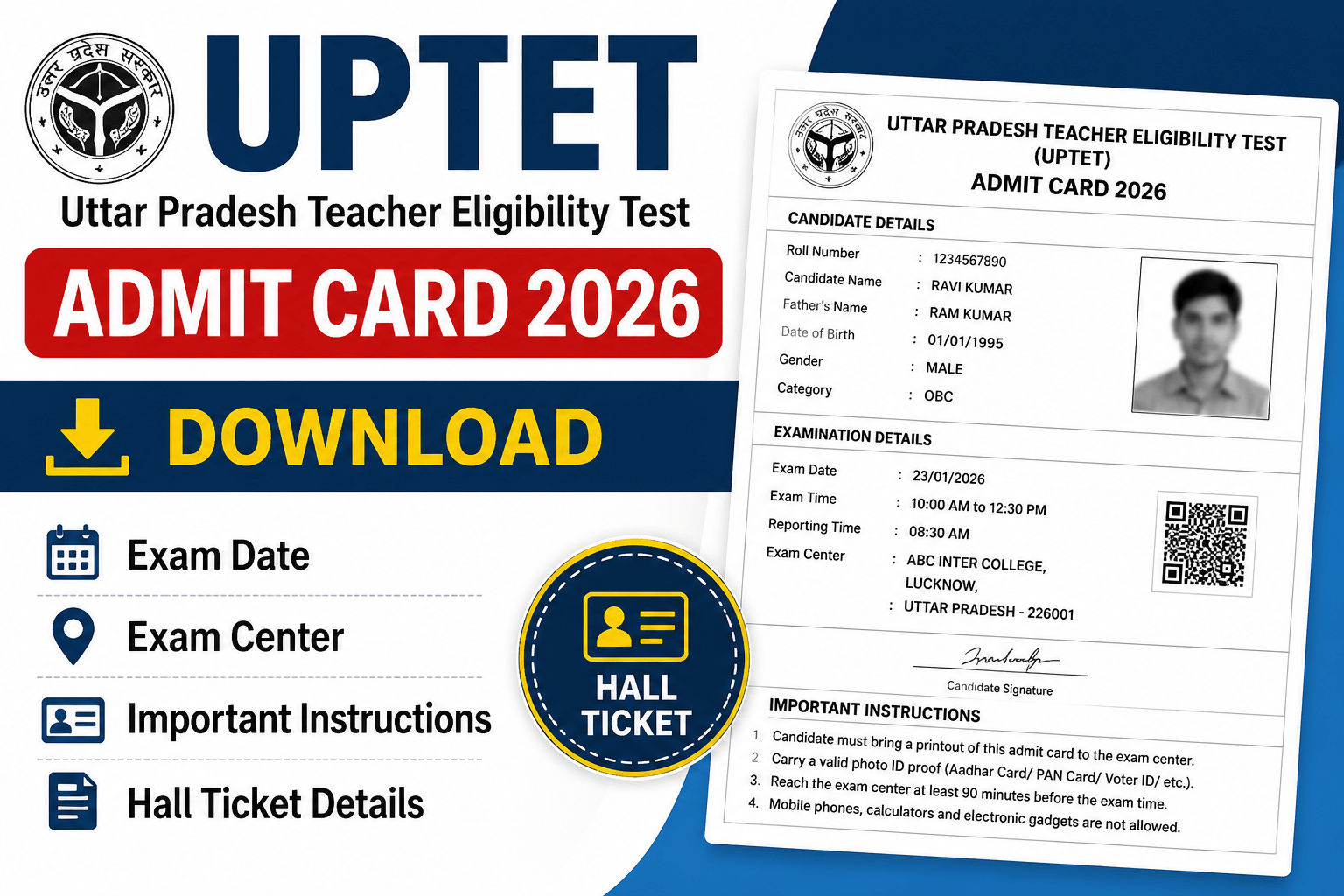 UP TET Recruitment 2026 Admit Card Download