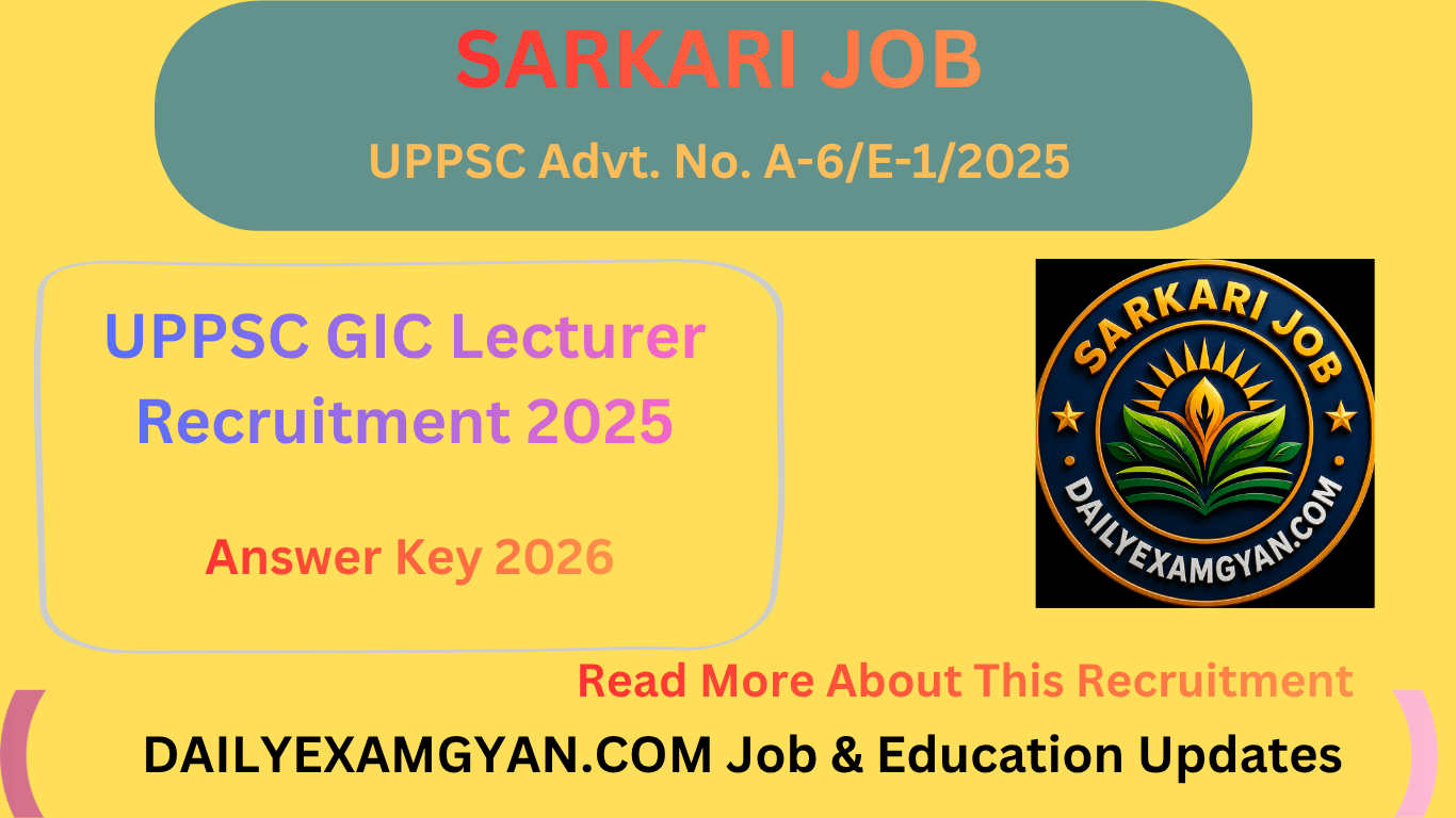 UPPSC GIC Lecturer Recruitment 2025
