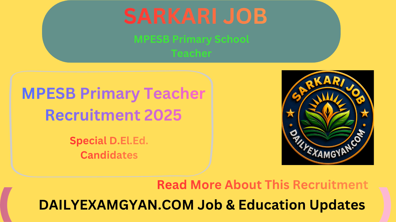 MPESB Primary Teacher Recruitment 2025