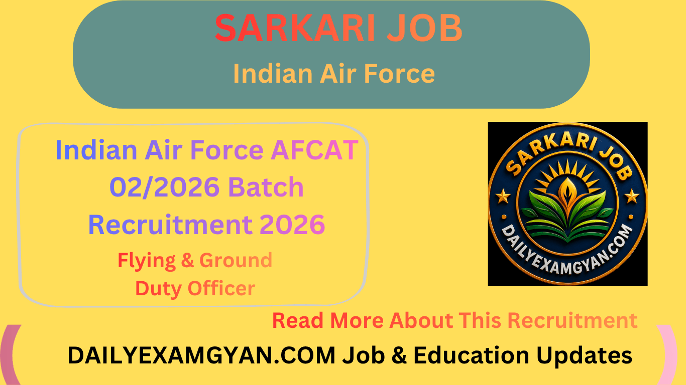 Indian Air Force AFCAT 02/2026 Batch Recruitment 2026
