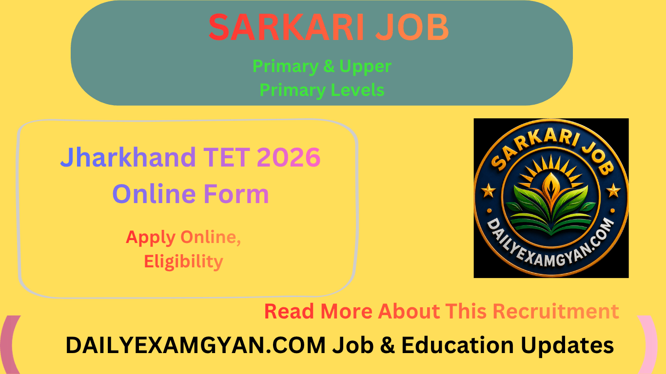 Jharkhand TET 2026 Online Form