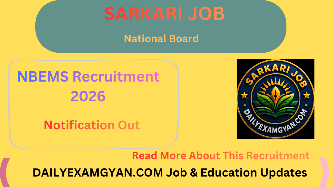 NBEMS Recruitment 2026 