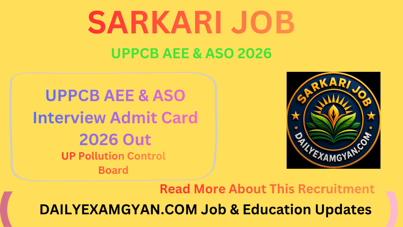 UPPCB AEE & ASO Interview Admit Card 2026 Out