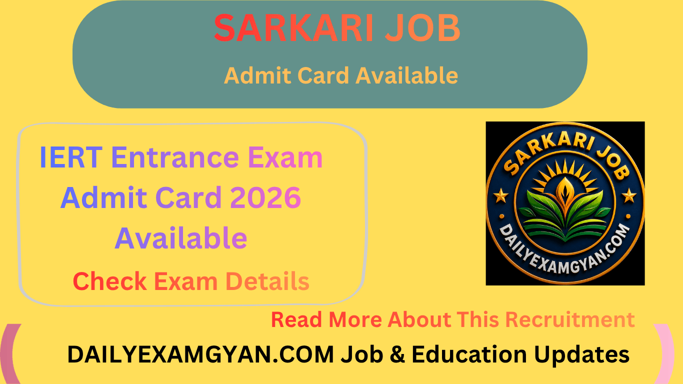 IERT Entrance Exam Admit Card 2026