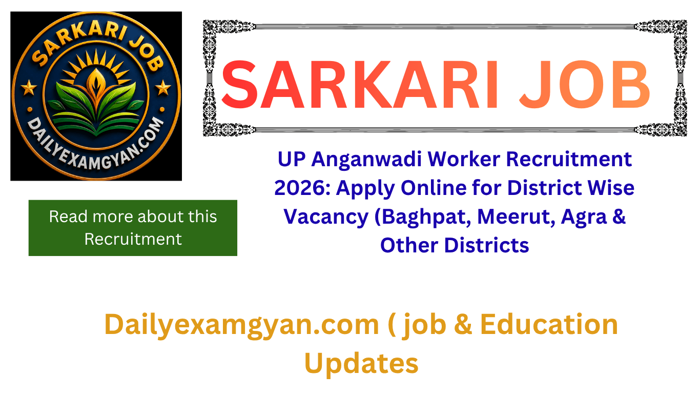 UP Anganwadi Worker Recruitment 2026 Apply Online District Wise Vacancy Notification